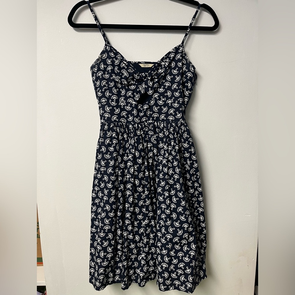Jack Wills Navy and White Patterned Dress